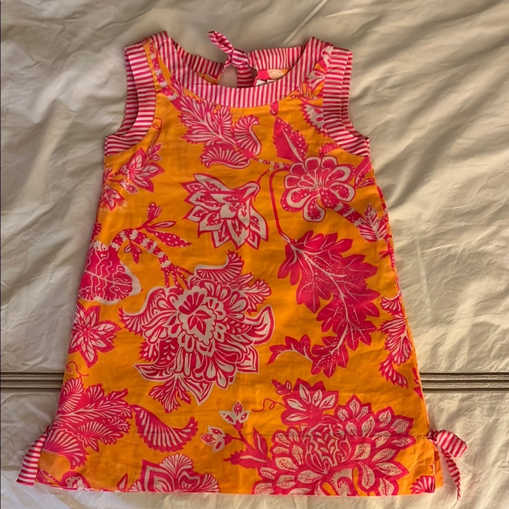 Gretchen Scott Floral Pink and Orange Kids Dress